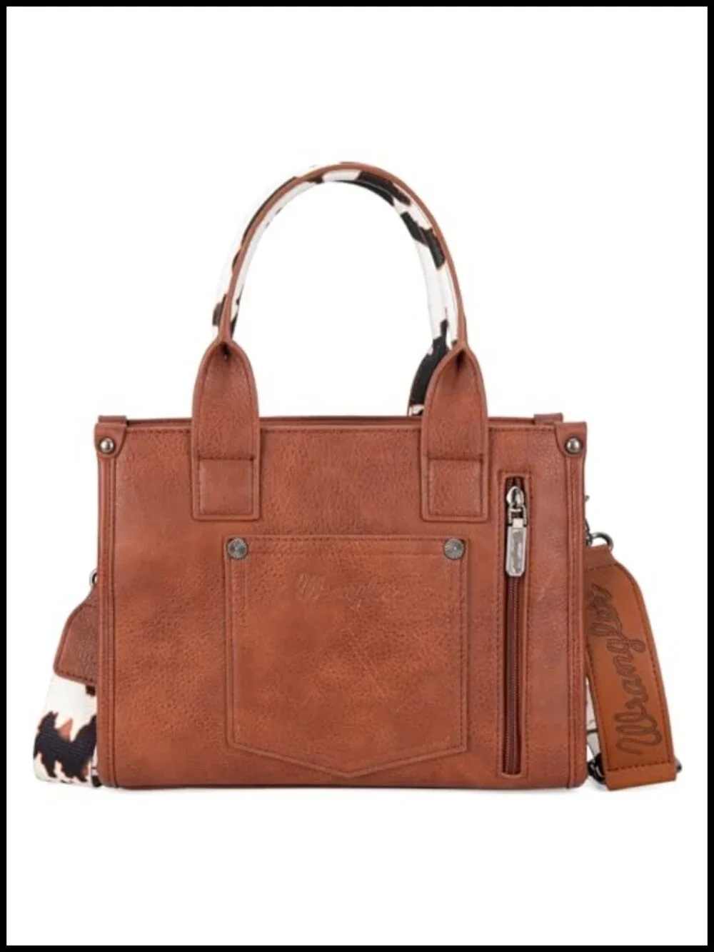 Cow Print Tote Bag for Women Western Purse Boho Satchel Handbag with Guitar